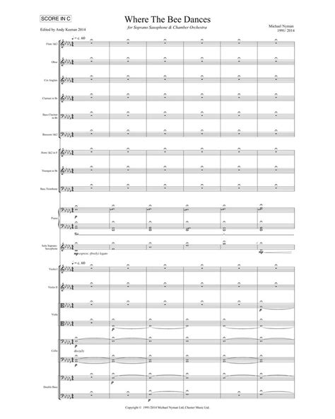 Where The Bee Dances Full Score Sheet Music By Michael Nyman Nkoda