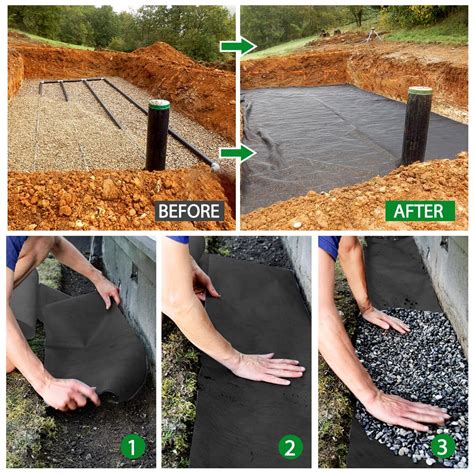 Ft Ft Oz Non Woven Geotextile Landscape Fabric Pp Drainage N