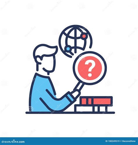 Research Work Modern Vector Line Design Single Icon Stock Vector