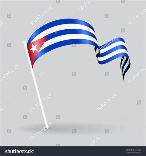 Cuban Pin Icon Wavy Flag Vector Stock Vector Royalty Free 462840625