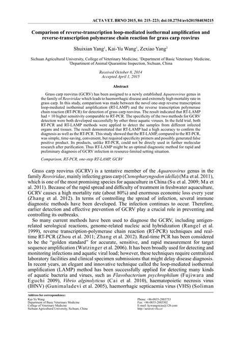 Pdf Comparison Of Reverse Transcription Loop Mediated Isothermal