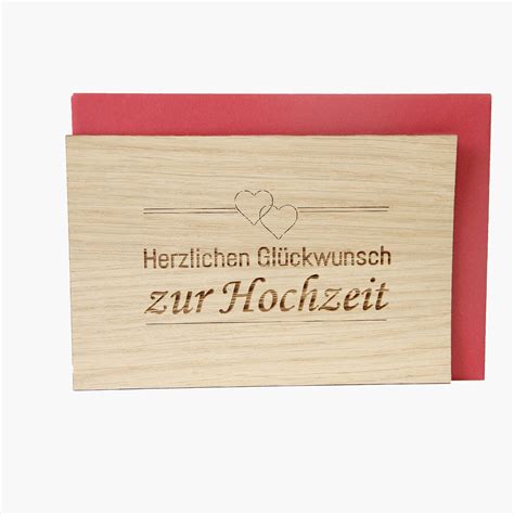 Holzgrusskarten Original Herzlichen Gl Ckwunsch Zur Hochzeit