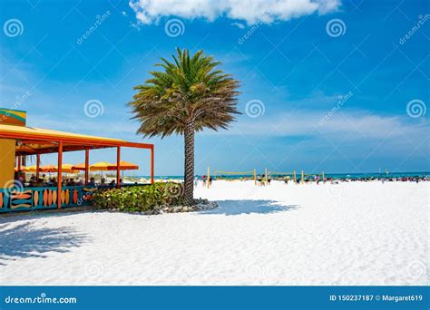 Beautiful White Sand Beach In Clearwater Beach Florida Stock Image