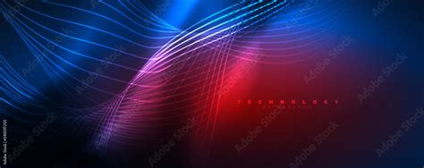 Techno Neon Wave Lines Dynamic Electric Motion Speed Concept