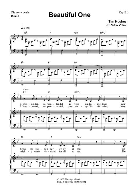 Beautiful One Sheet Music Pdf Dennis Prince Nolene Prince Praisecharts