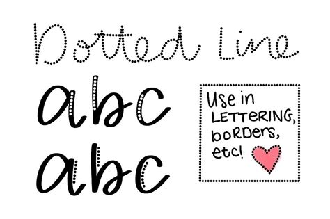 Dashed Letter Borders Dash And Dot Photoshop Brushes Brush Set Bujo