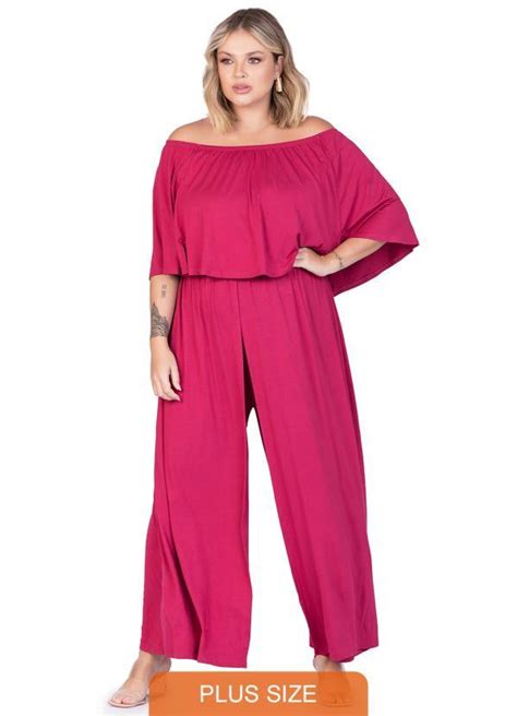 Macac O Feminino Plus Size Olivia Bordo Miss Masy Plus