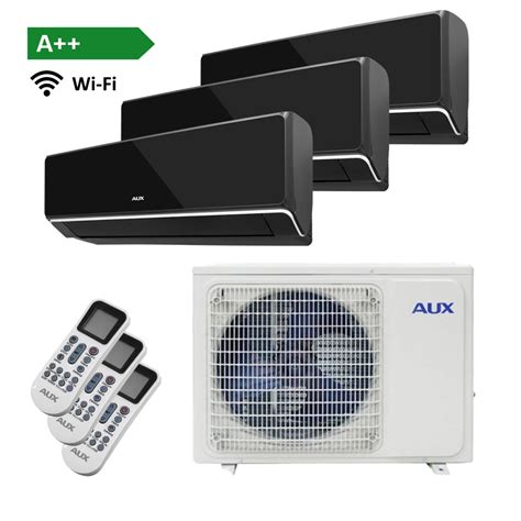 Aux Multi Split Unit Airco Kw Met Binnenunits Zwart