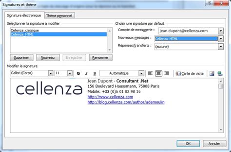 Comment créer une signature HTML dans Outlook