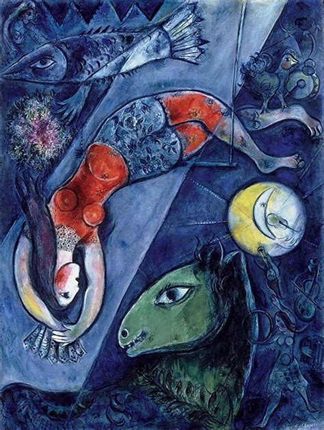 Captivating Marc Chagall Blue Circus Poster Print