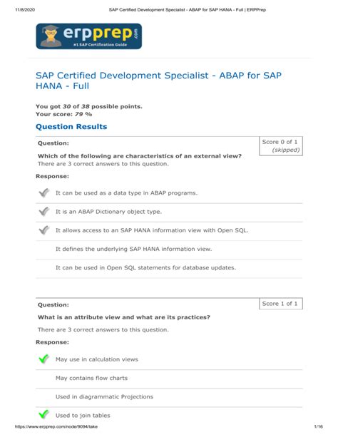 SAP Certified Development Specialist ABAP For SAP HANA Full 5 ERPPrep Pdf