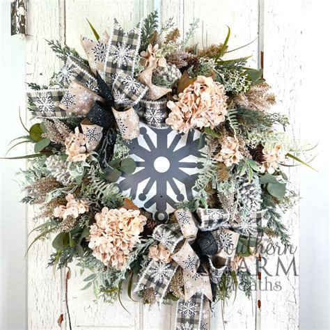 Burlap Winter Snowflake Wreath Southern Charm Wreaths