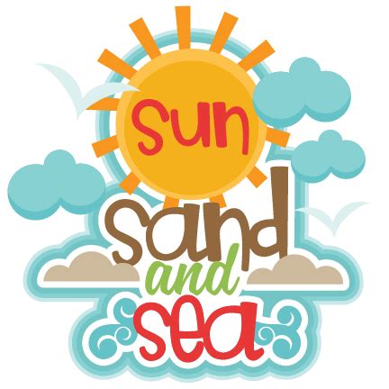 Sun Sand And Sea Title SVG Scrapbook Cut File Cute Clipart Files For