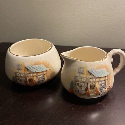 Vtg Sandland English Ware Creamer And Sugar Bowl Lancaster England Ebay