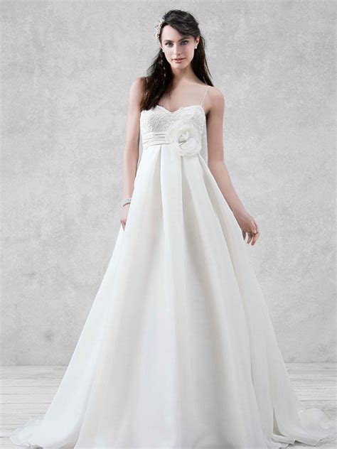 Spaghetti Strap Empire Waist Ball Gown With Flower Davids Bridal