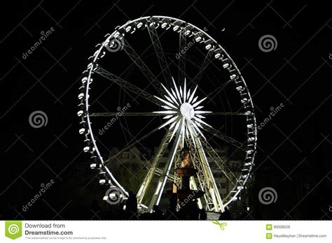 Ferris wheel in night stock photo. Image of round, amusement - 90006526