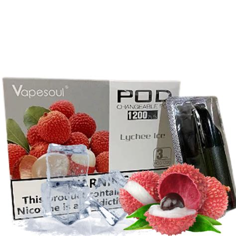 Cartucho P Pod Recarreg Vel Lychee Ice Puffs Vapesoul Unid