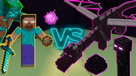 Herobrine Vs Ender Dragon Minecraft Mob Battle Youtube