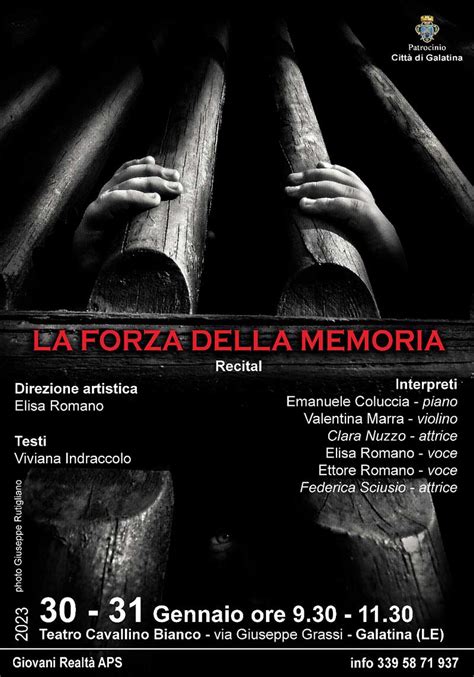 La Forza Della Memoria Un Recital In Scena Al Teatro Cavallino