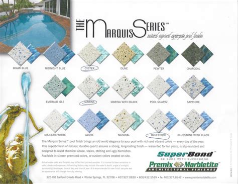 Marquis Brochure Pool Finishes Pool Colors Pool Plaster