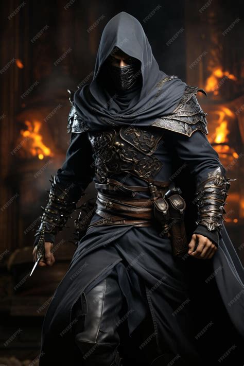 Premium Photo | Black ninja warrior in action generative ai