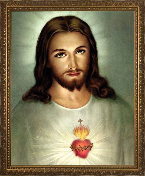 Traditional Sacred Heart Of Jesus Framed Art Catholic To The Max Online Catholic Store