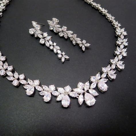 Bridal Necklace Set Wedding Jewelry Set Crystal Necklace Rhinestone