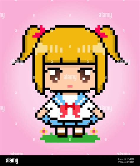 Bit Of Pixel Women S Character Pixel School Girl In Vector