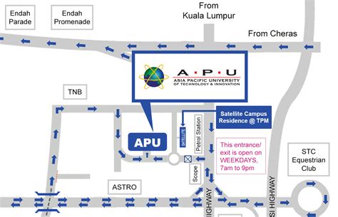 Maps And Directions Asia Pacific University Apu