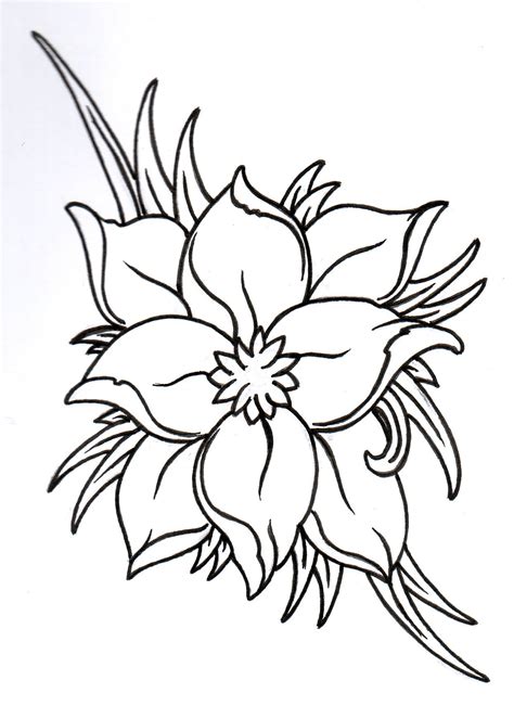 Flower Outline Tattoo, White Flower Tattoos, Flower Tattoo On Side, Flower Tattoo Drawings ...