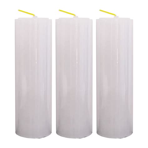 12 Velas 7 Dias Branca 200g Celofane Transparente Sem Rótulo