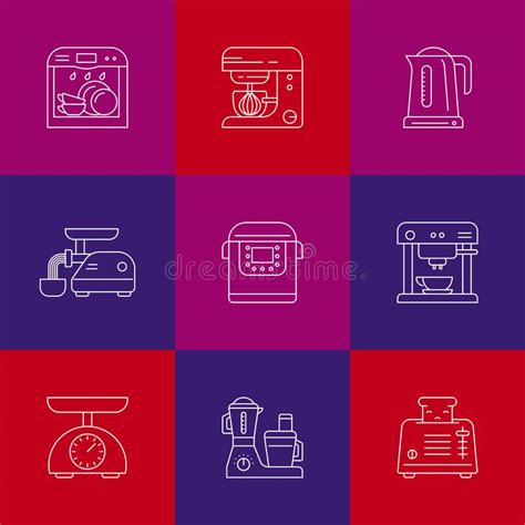 Aplicaciones De Cocina Sistema Linear Del Icono Ilustraci N Del Vector