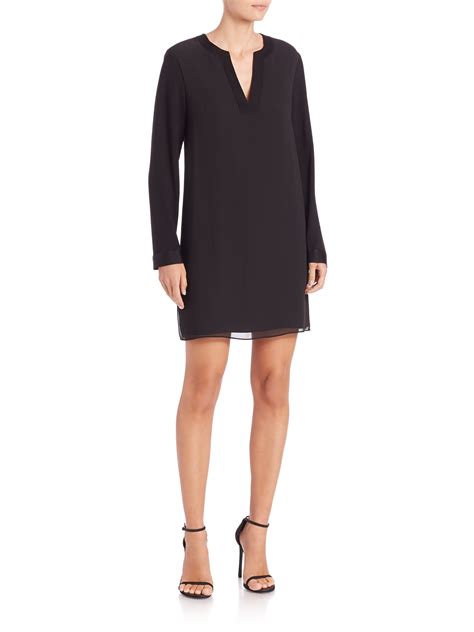 Lyst Bcbgmaxazria Dyanne Long Sleeve Shift Dress In Black