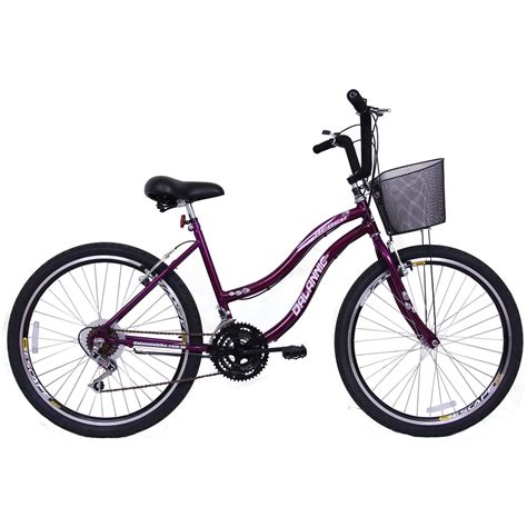 Bicicleta Feminina Aro 26 18 Marchas Beach Violeta