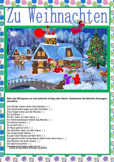 Zu Weihnachten Vorschule Weihnachten Weihnachten Deutsch Lernen