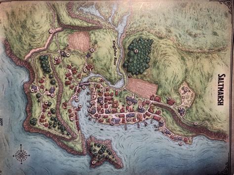 Saltmarsh Town Map Watercolor Style Complete Rghostsofsaltmarsh