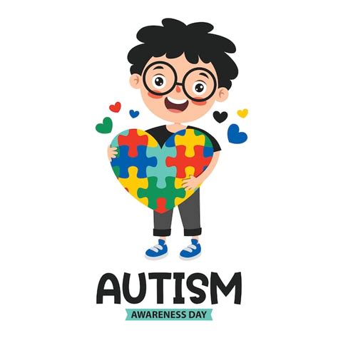 Dibujo Conceptual De La Conciencia Del Autismo Vector Premium