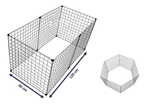 Cercadinho Móvel Cachorro Gato Pet 6 Telas Aramada 60x120 Cm