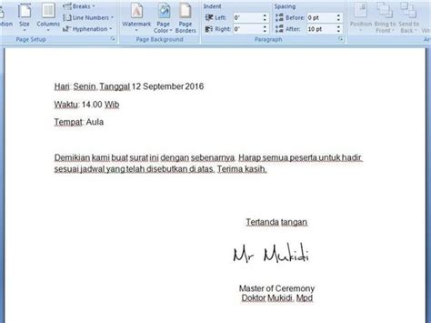 Posisi Tanda Tangan Pada Surat Resmi – Coretan