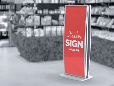 Stand Display Sign Mockup Free Download On Vectogravic Design