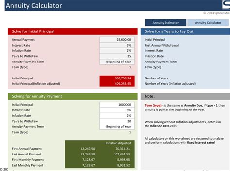 Free Annuity Calculator - xlsx | 112KB | 10 Page(s)