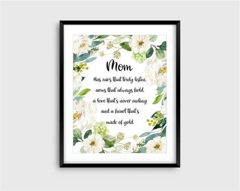 Mom Poem Print Mothers Day T Mothers Day Quote Printable Etsy