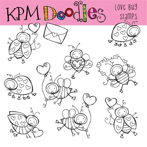 KPM Love Bugs Digital Clip Art Stamps - Etsy