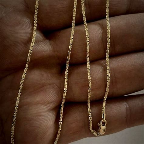 Solid 14k Gold 1 5MM Thick Diamond Cut Italian Twisted Rop Flickr