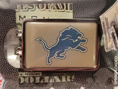 Detroit Lions Deluxe Money Clip Nfl Spring Loaded Nfl Mc