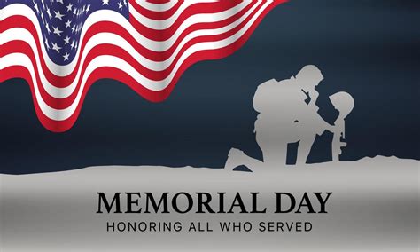 Memorial Day Remember And Honor Background United States Flag With