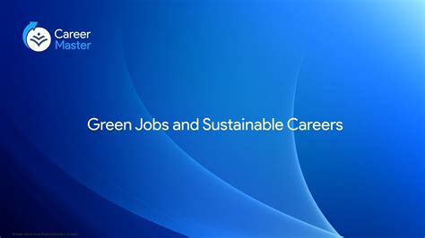 Green Jobs And Sustainable Careers YouTube