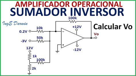 AMPLIFICADOR SUMADOR INVERSOR Resolución y simulación detallada