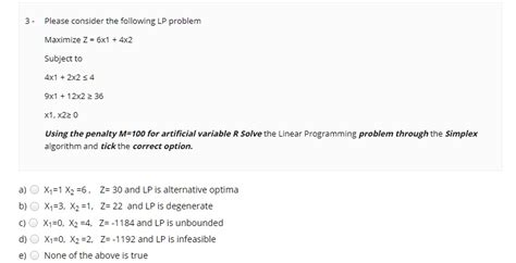 Solved Please Consider The Following Lp Problem Maximize Z 6x1