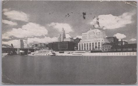 St. Paul, Minn., Skyline View of Saint Paul, from the Mississippi-1943 ...